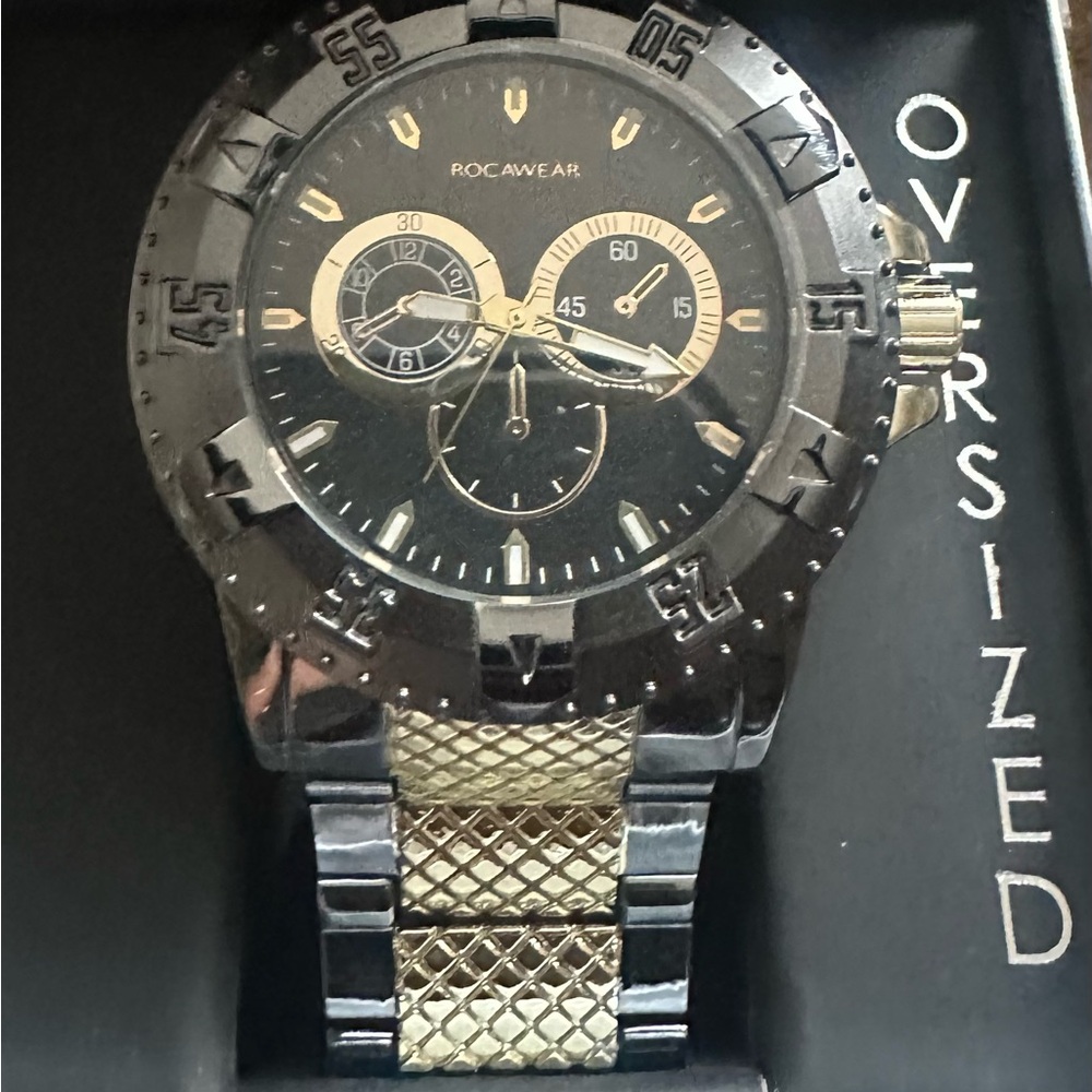 Rocawear Black and Gold Oversized Watch